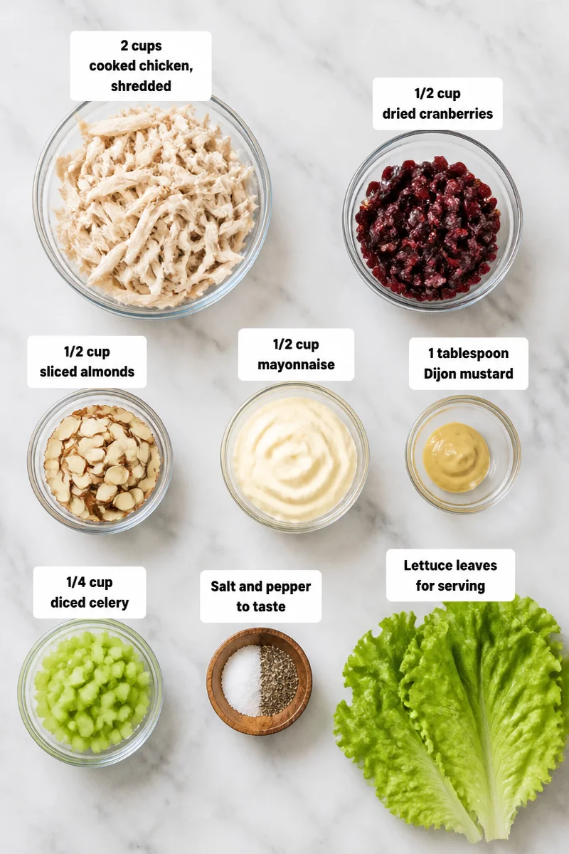 Easy Make Ahead Cranberry Almond Chicken Salad