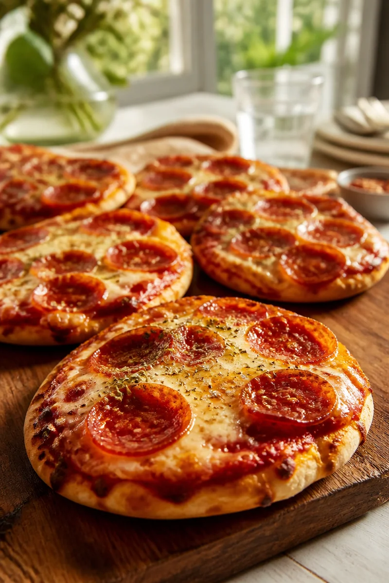 Easy Mini Turkey Pepperoni Pita Pizzas
