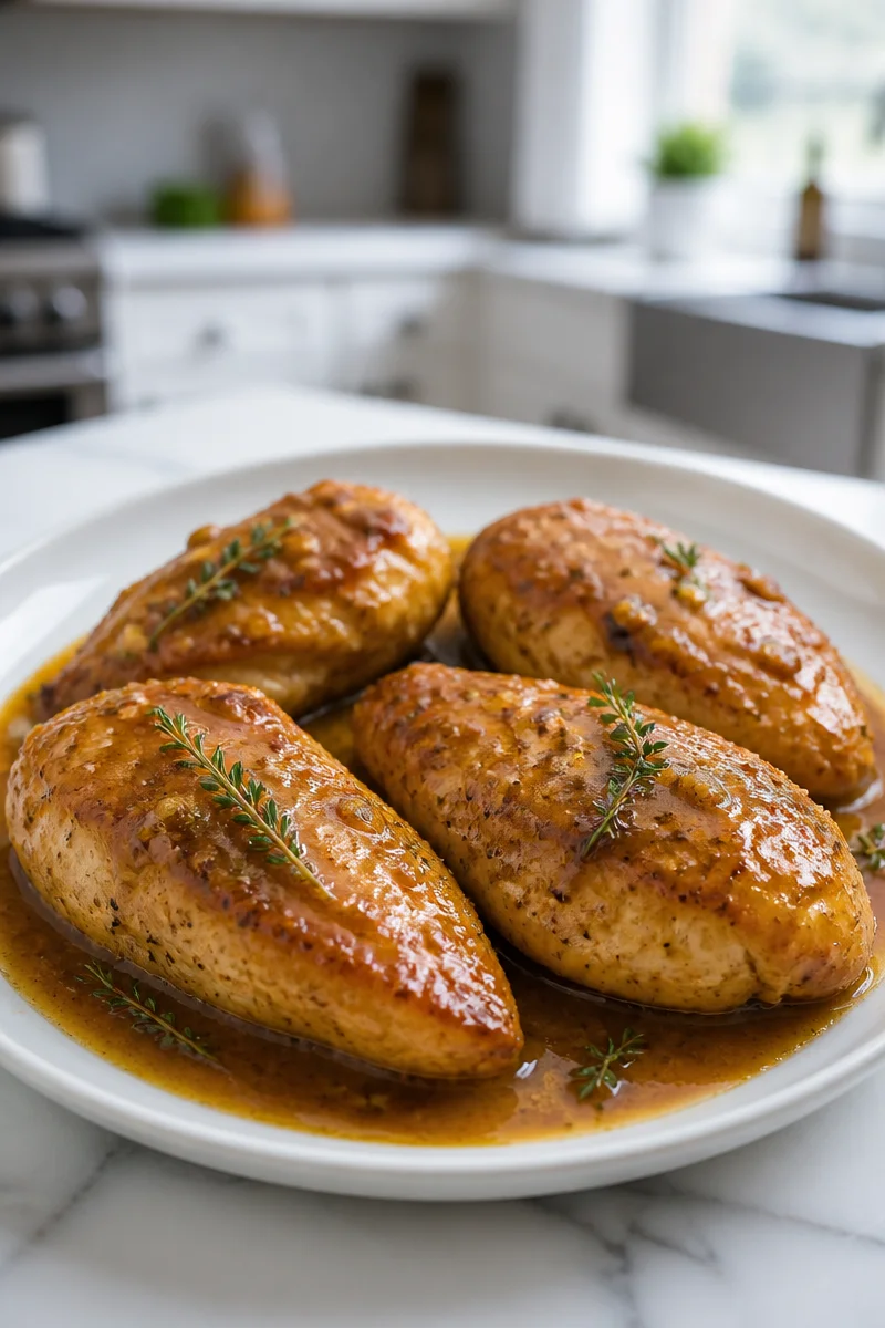 Easy One Skillet Apple Cider Glazed Chicken