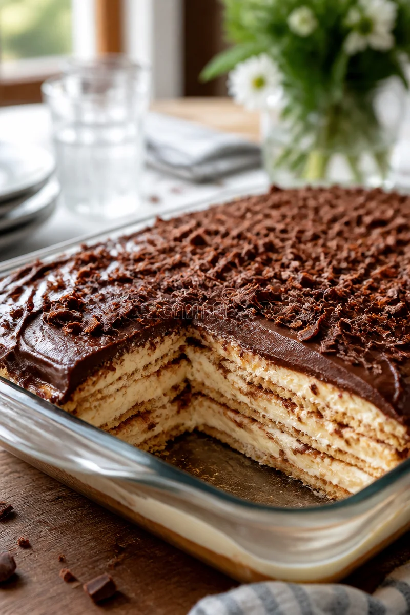 Easy Potluck No Bake Chocolate Eclair Cake