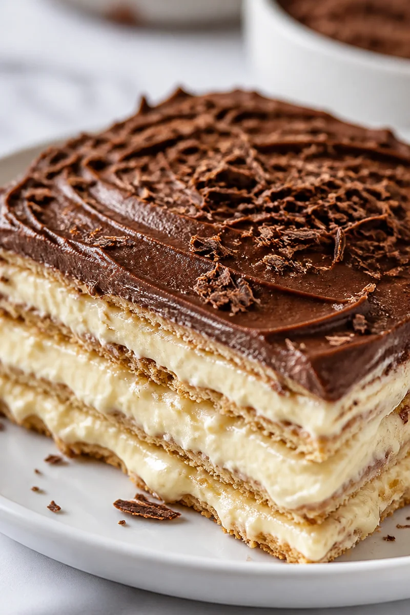 Easy Potluck No Bake Chocolate Eclair Cake