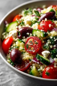 Easy Tossed Mediterranean Quinoa Salad with Olives