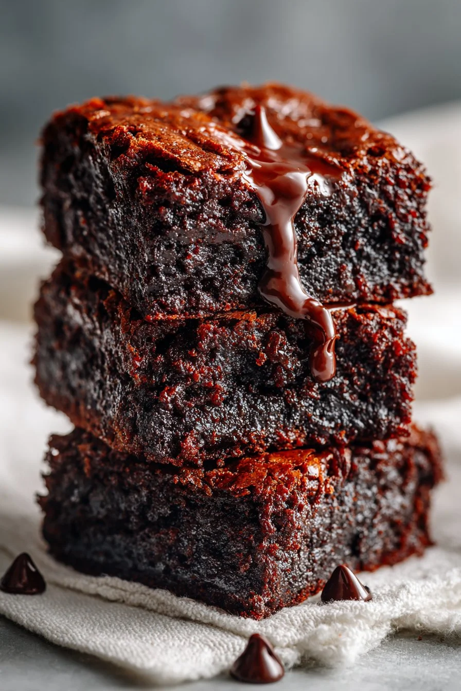 Extra Moist Double Chocolate Zucchini Brownies