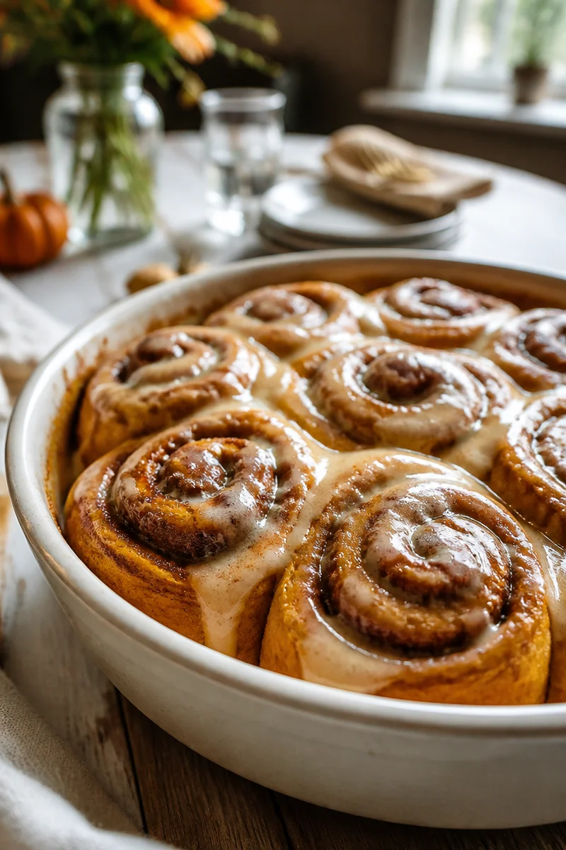 Fluffy Pumpkin Spice Cinnamon Roll Recipe