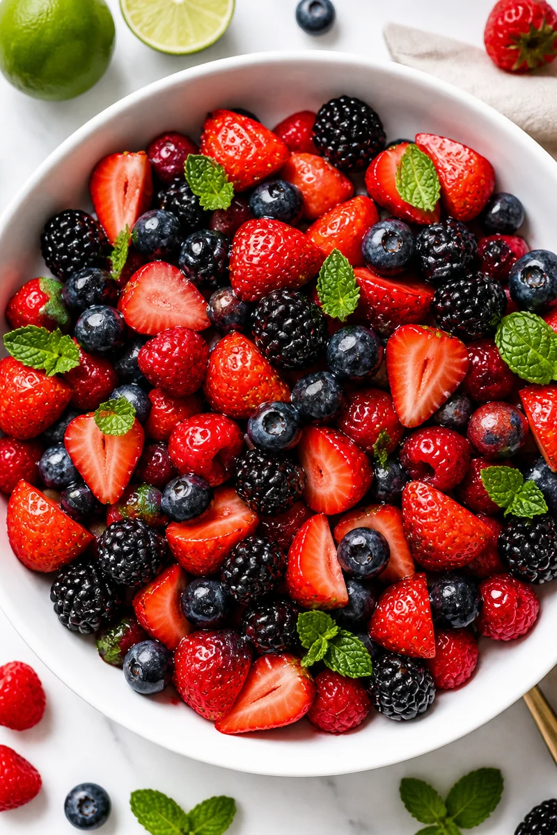 Fresh Honey Lime Berry Fruit Salad