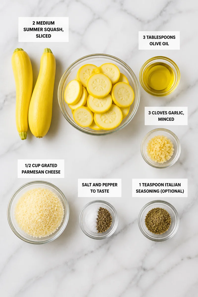 Garlic Parmesan Roasted Summer Squash