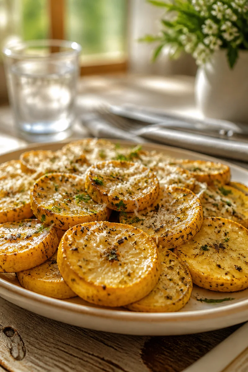 Garlic Parmesan Roasted Summer Squash