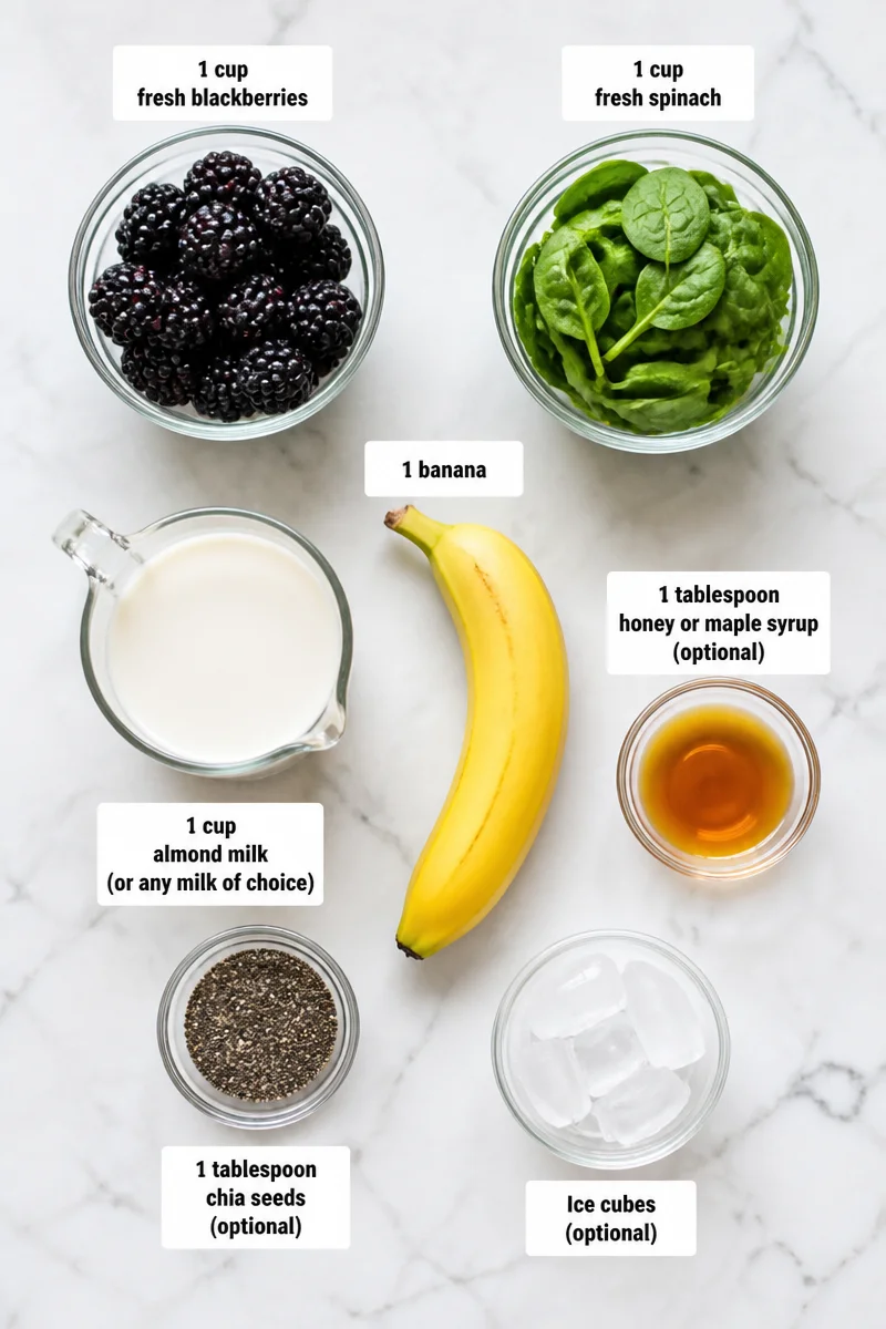 Healthy Blackberry And Spinach Power Smoothie