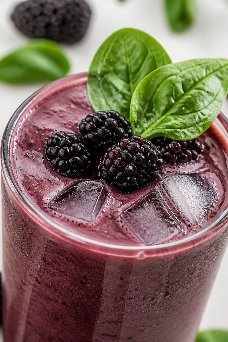 Healthy Blackberry And Spinach Power Smoothie