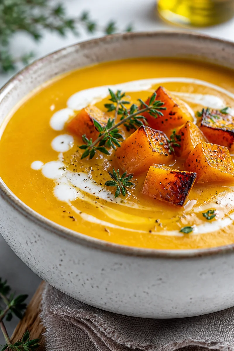 Healthy Fall Harvest Roasted Butternut Squash Soup