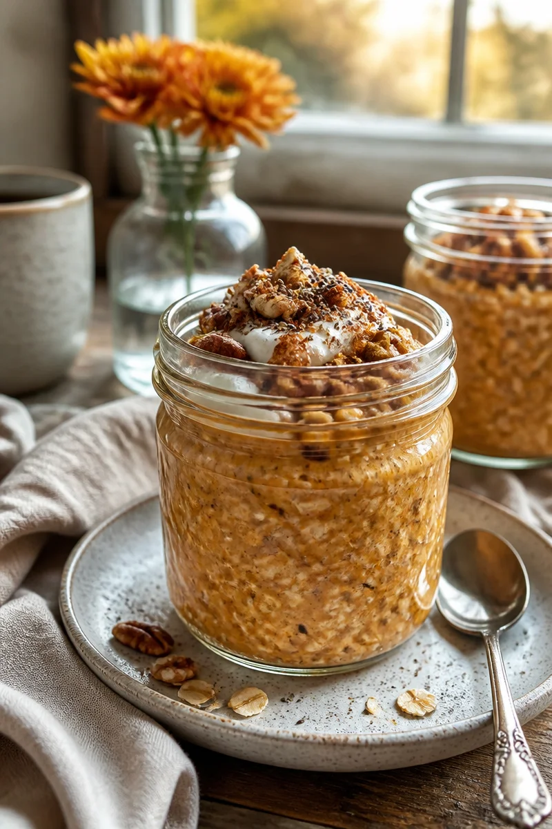 Healthy Pumpkin Pie Overnight Oats Recipe
