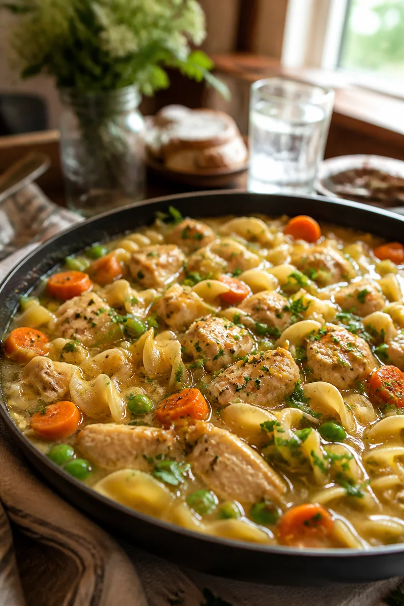 Hearty Winter Chicken Noodle Skillet