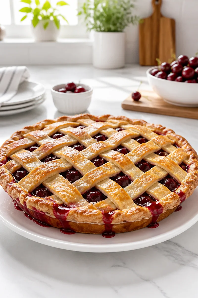 Homemade Sweet Cherry Pie From Scratch