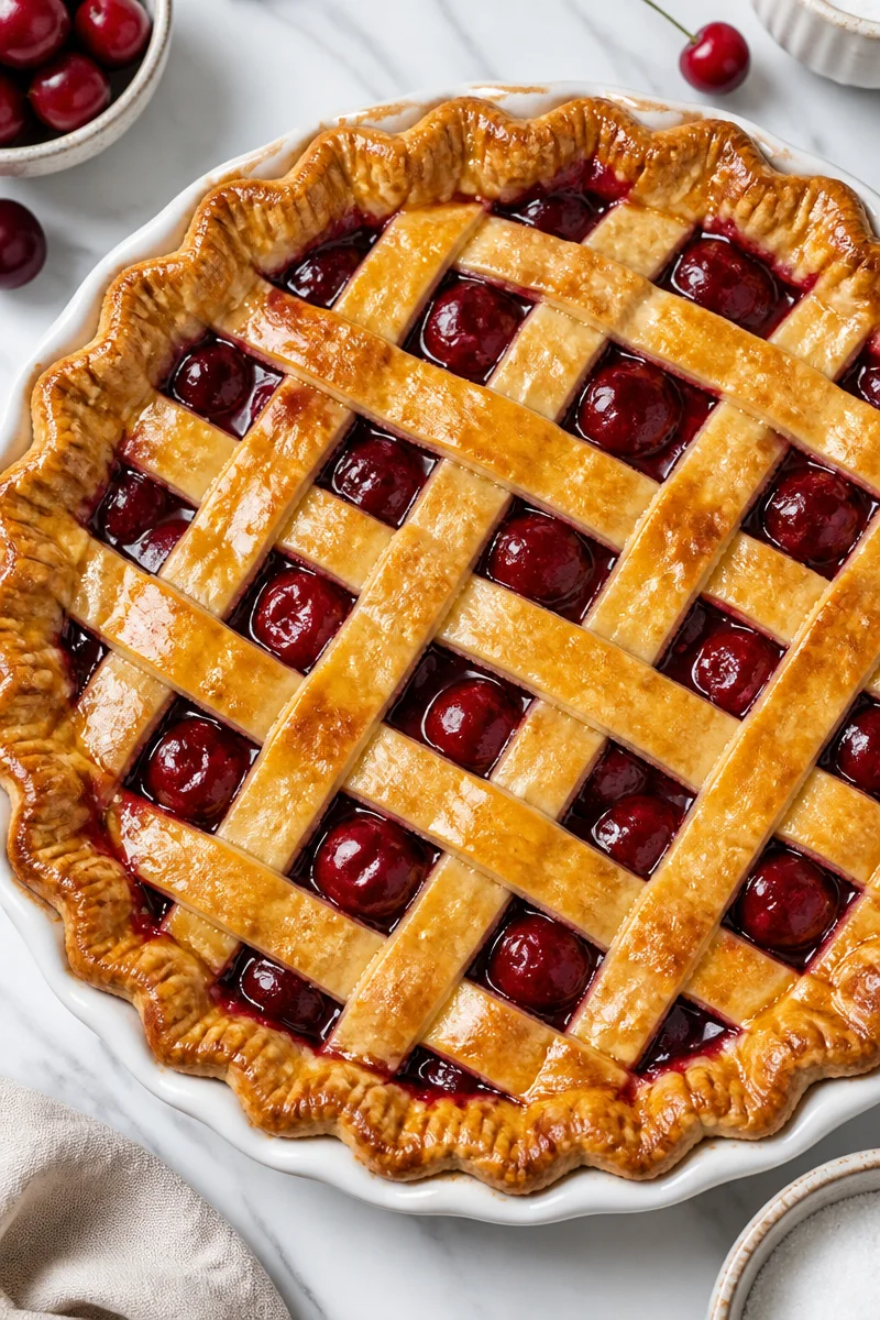 Homemade Sweet Cherry Pie From Scratch