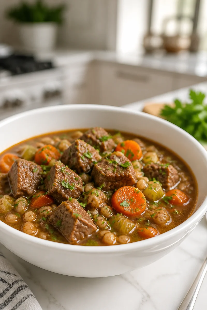 Homestyle Slow Cooker Beef And Barley Stew
