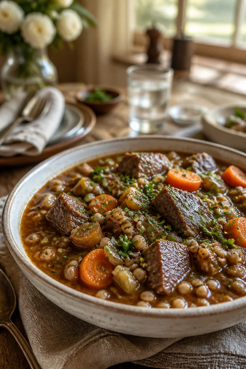 Homestyle Slow Cooker Beef And Barley Stew