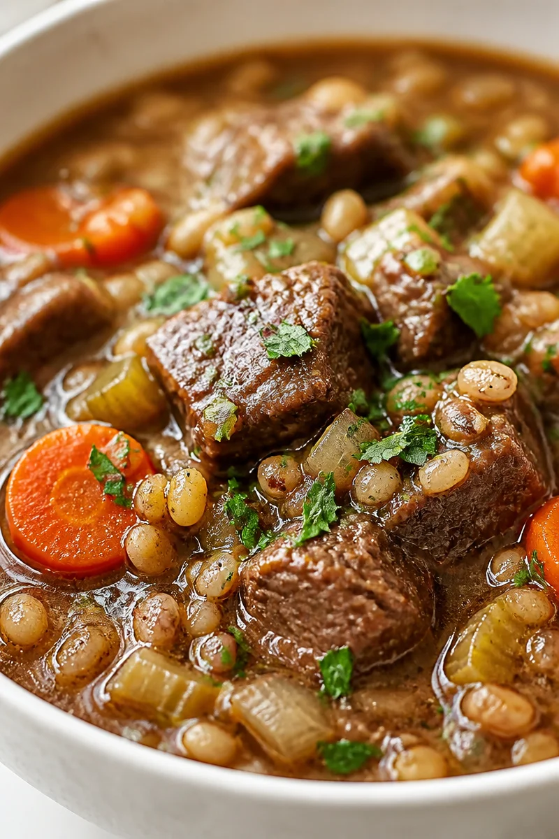 Homestyle Slow Cooker Beef And Barley Stew