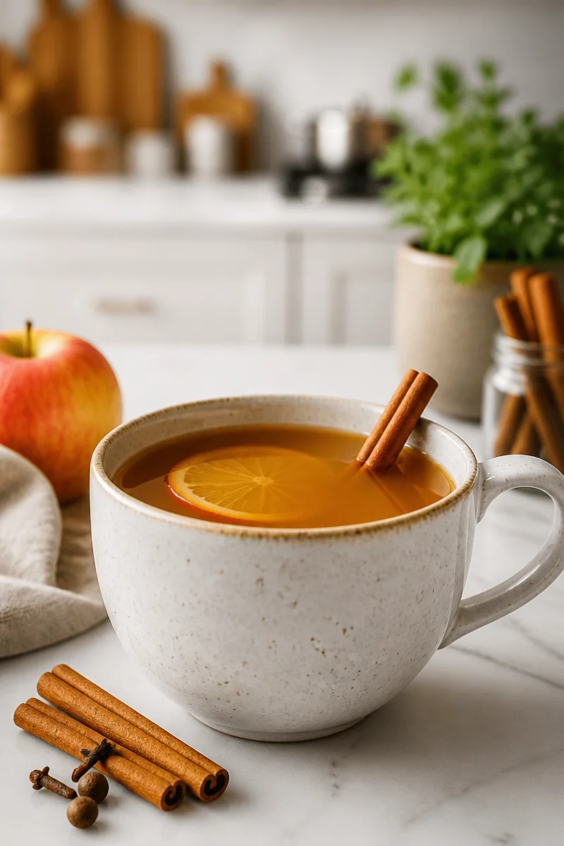 Hot Spiced Apple Cider With Cinnamon Sticks