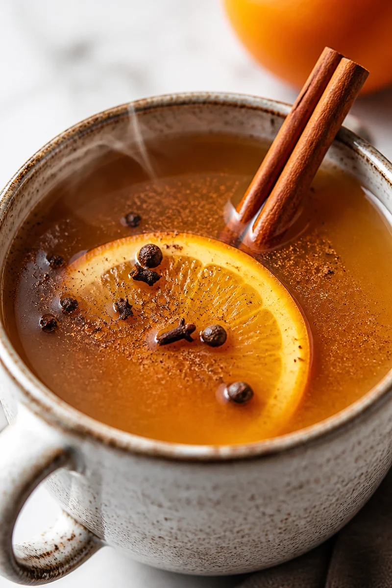 Hot Spiced Apple Cider With Cinnamon Sticks