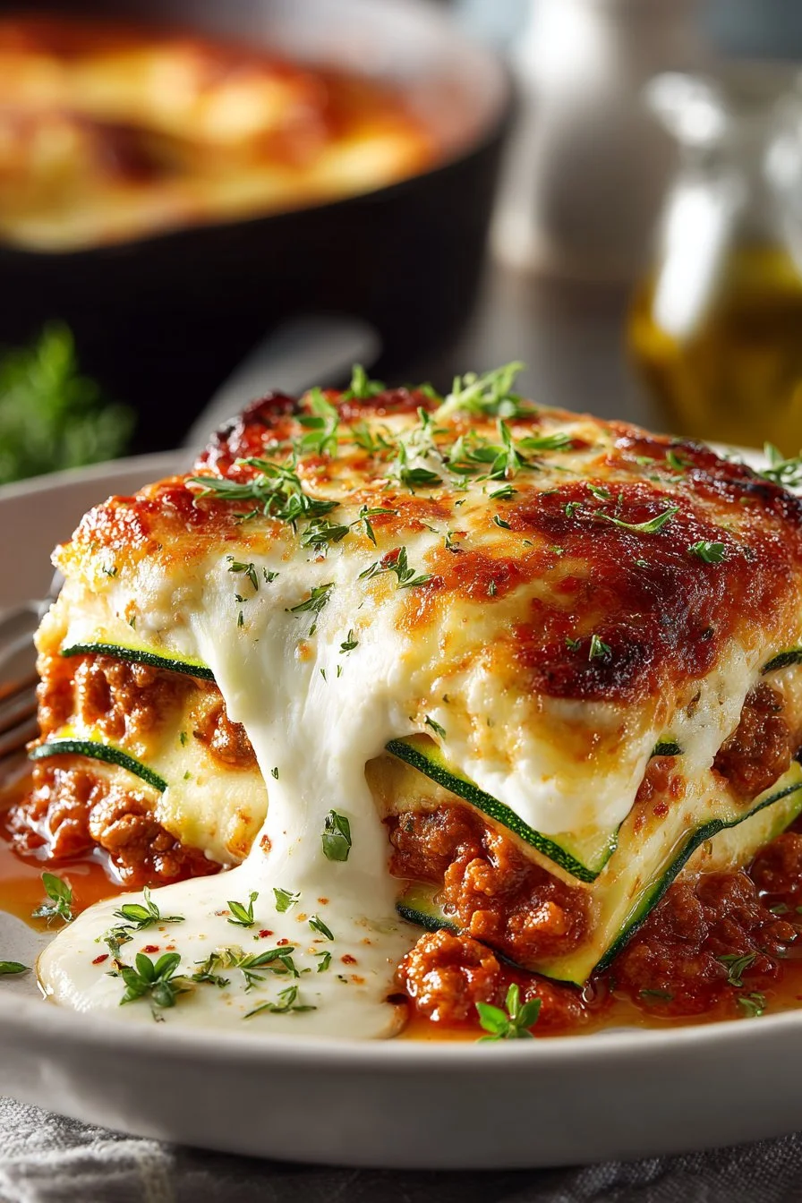 Low Calorie Ground Turkey Zucchini Lasagna