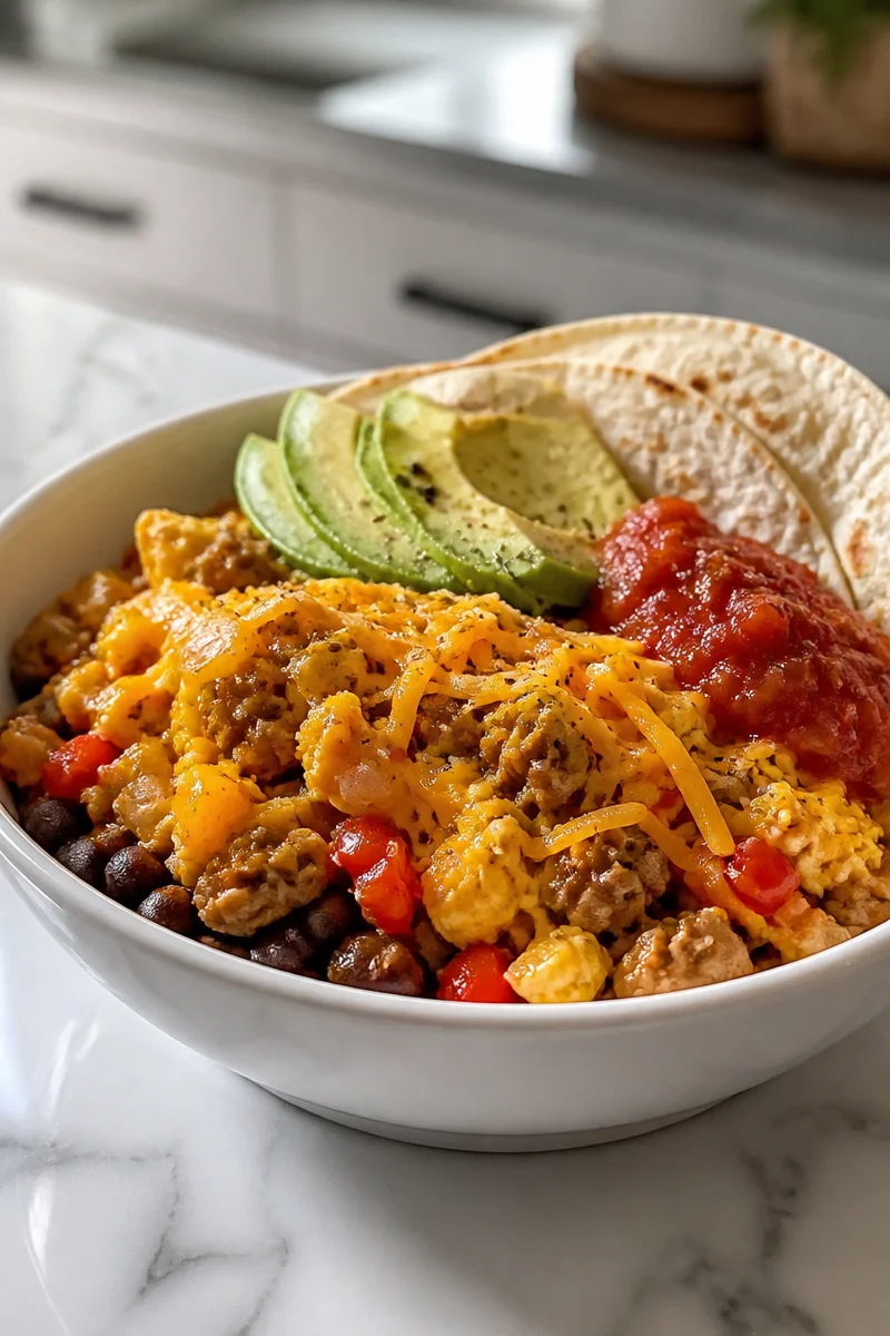 Meal Prep Turkey Sausage Breakfast Burrito Bowls