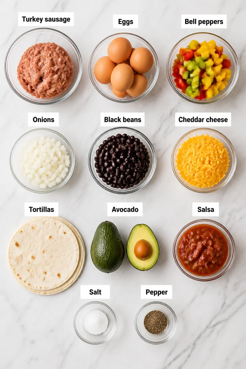 Meal Prep Turkey Sausage Breakfast Burrito Bowls