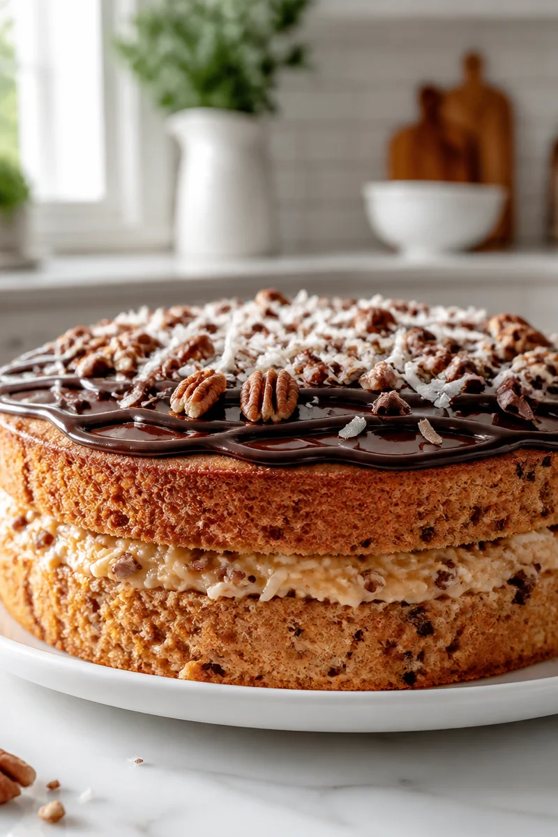 Moist Buttermilk White German Chocolate Cake