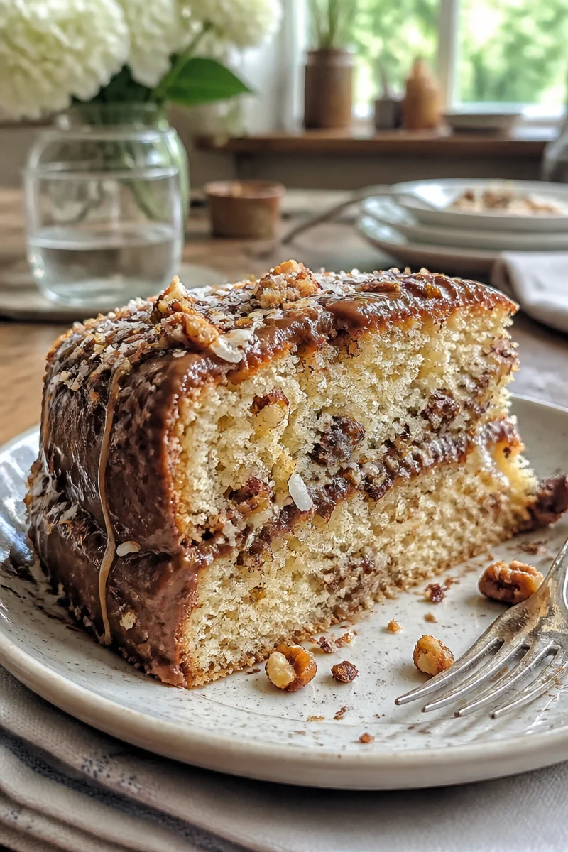 Moist Buttermilk White German Chocolate Cake