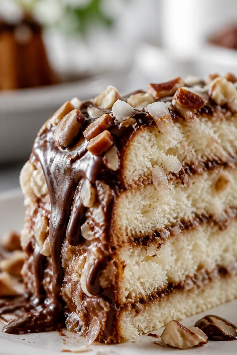 Moist Buttermilk White German Chocolate Cake