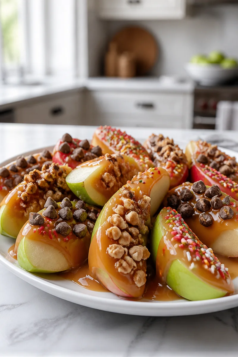 Quick 10 Minute Caramel Apple Slices Snack