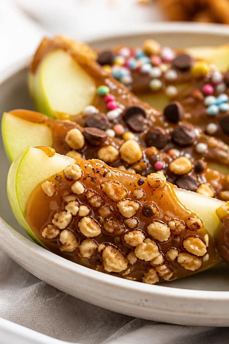 Quick 10 Minute Caramel Apple Slices Snack