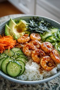 Quick Weeknight Shrimp Sushi Bowl