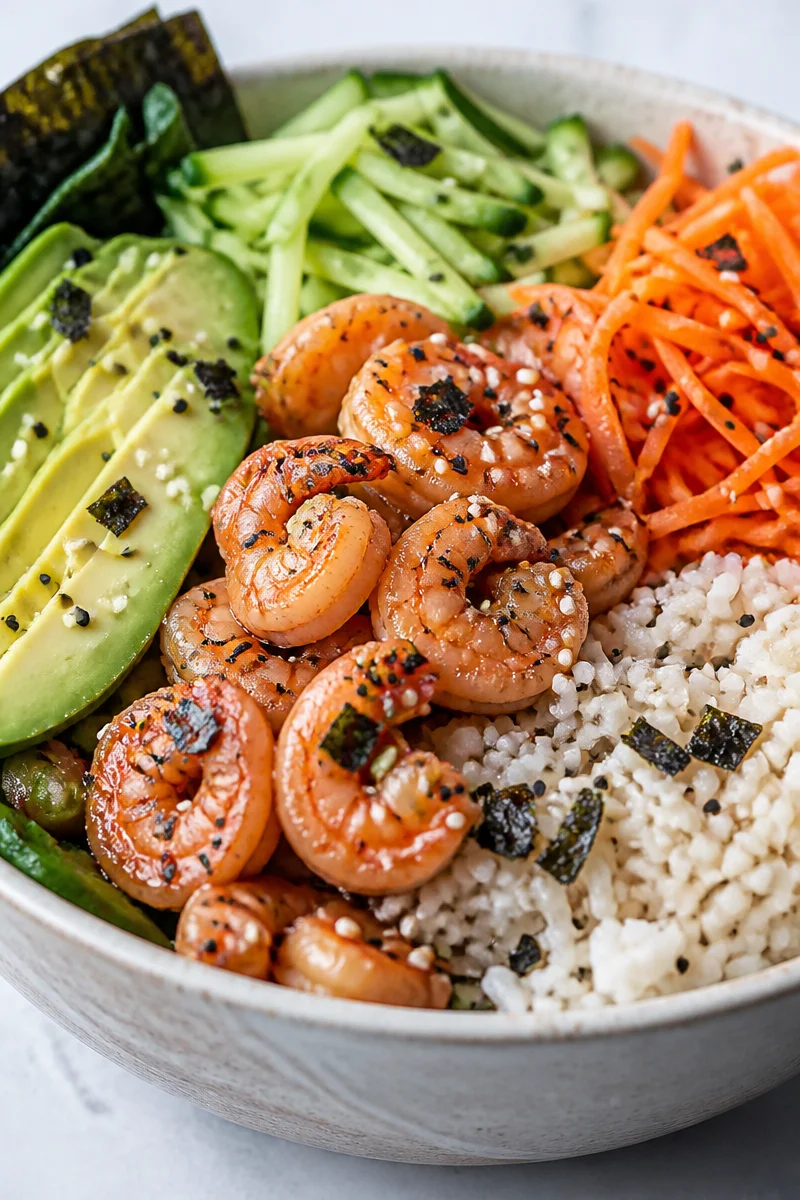 Quick Weeknight Shrimp Sushi Bowl