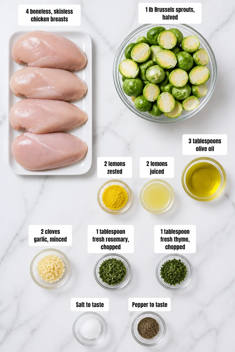 Sheet Pan Lemon Herb Chicken And Brussels Sprouts