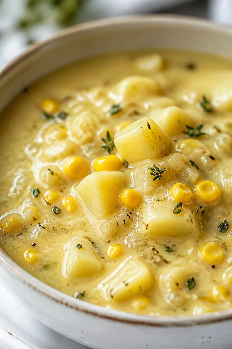 Slow Cooker Creamy Potato And Corn Chowder