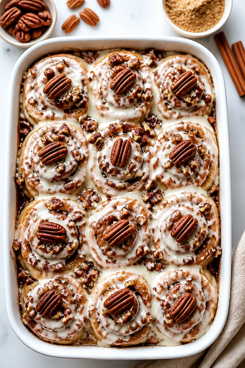 Soft Pecan Sticky Cinnamon Rolls
