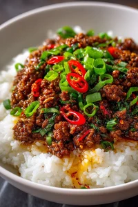 Sticky Sweet and Spicy Mongolian Ground Beef
