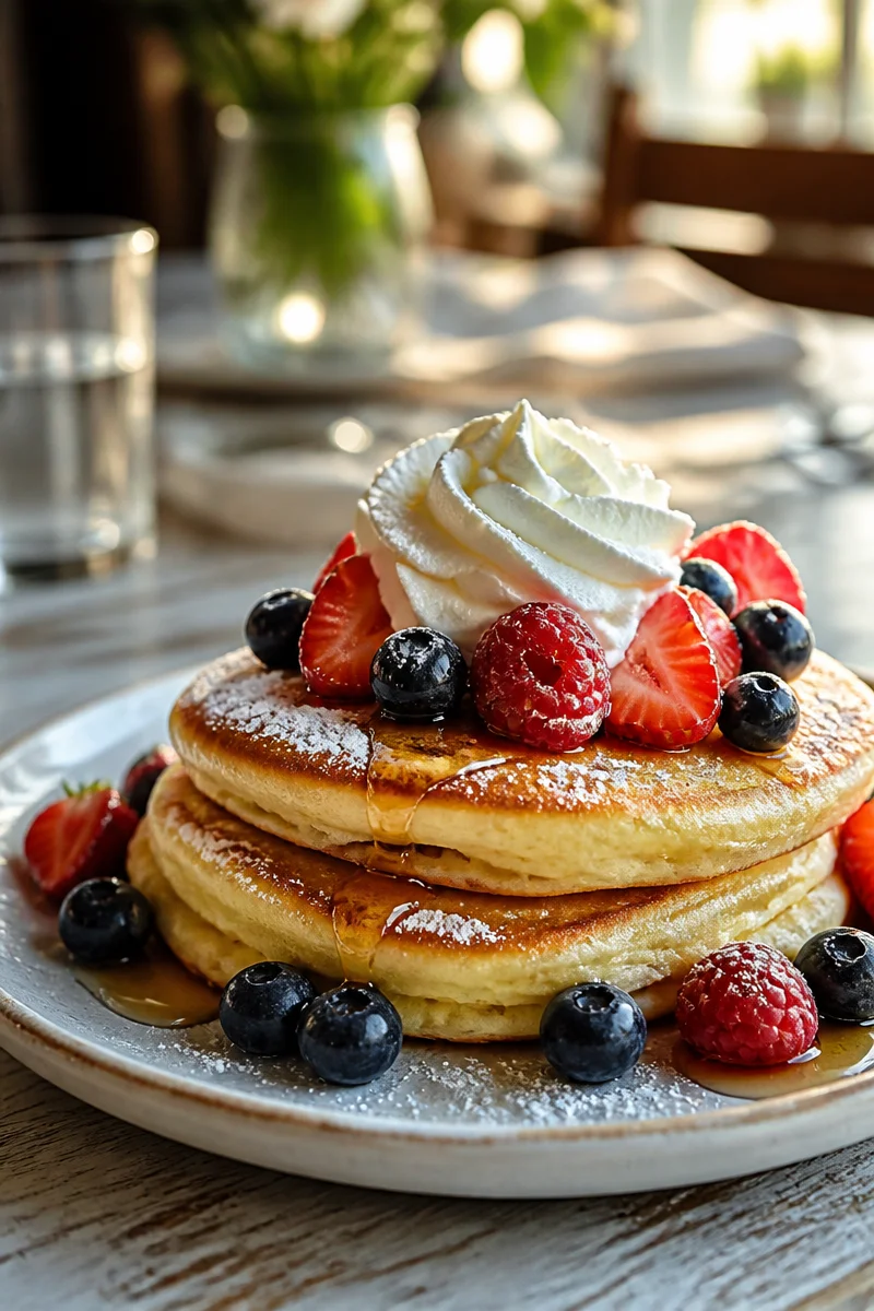 Sweet Berry Topped Japanese Pancake