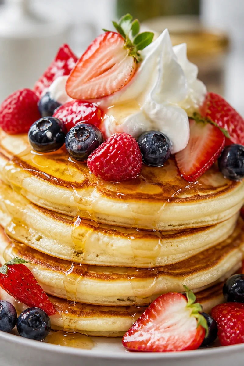 Sweet Berry Topped Japanese Pancake