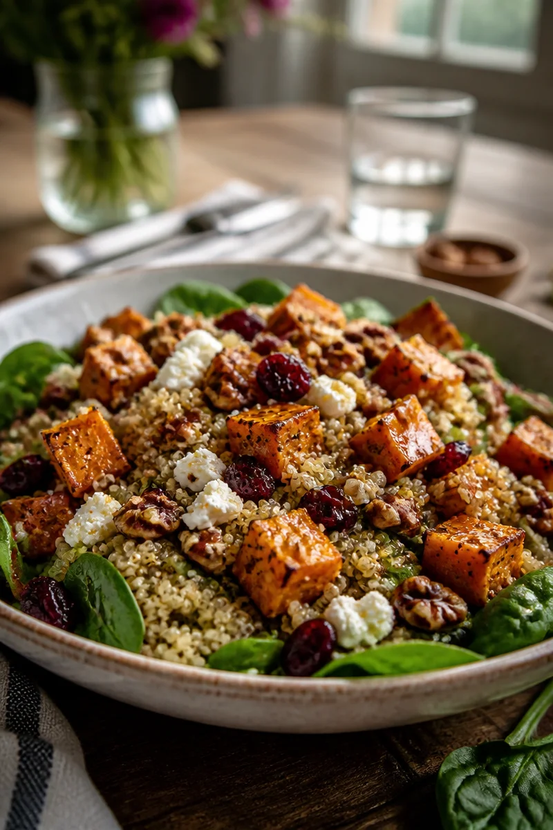 Warm Autumn Quinoa And Roasted Sweet Potato Salad