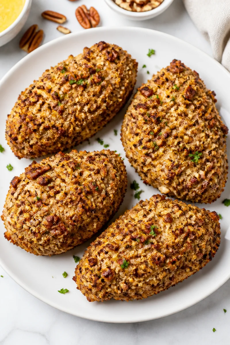 Air Fryer Pecan Crusted Honey Mustard Chicken