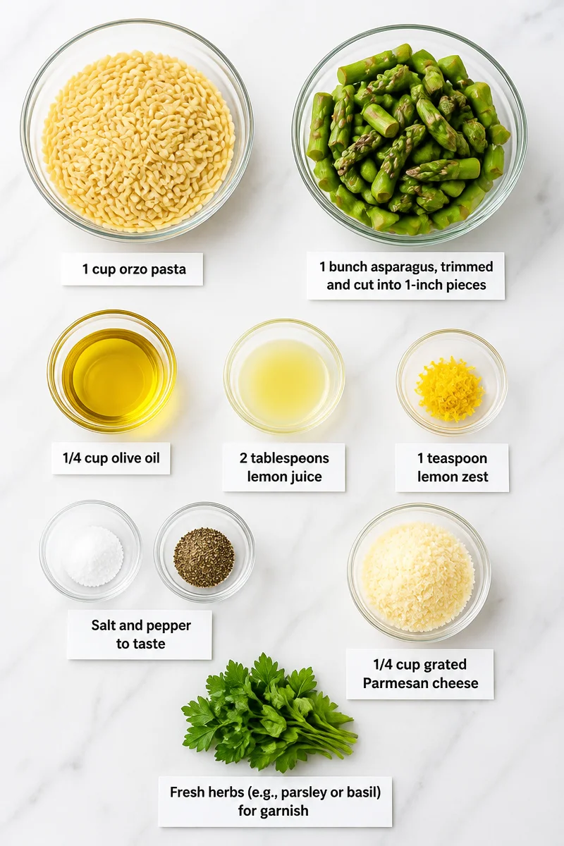Asparagus and Orzo Salad with Lemon Vinaigrette