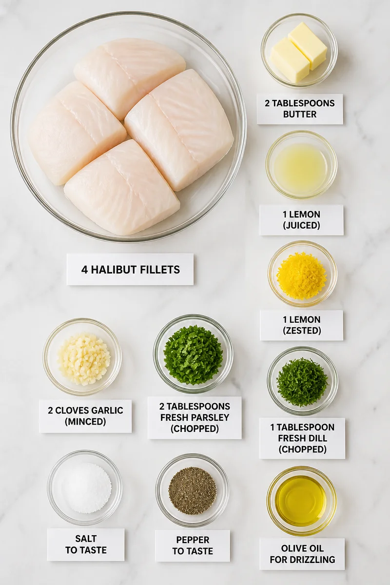 Baked Halibut with Lemon and Herb Butter