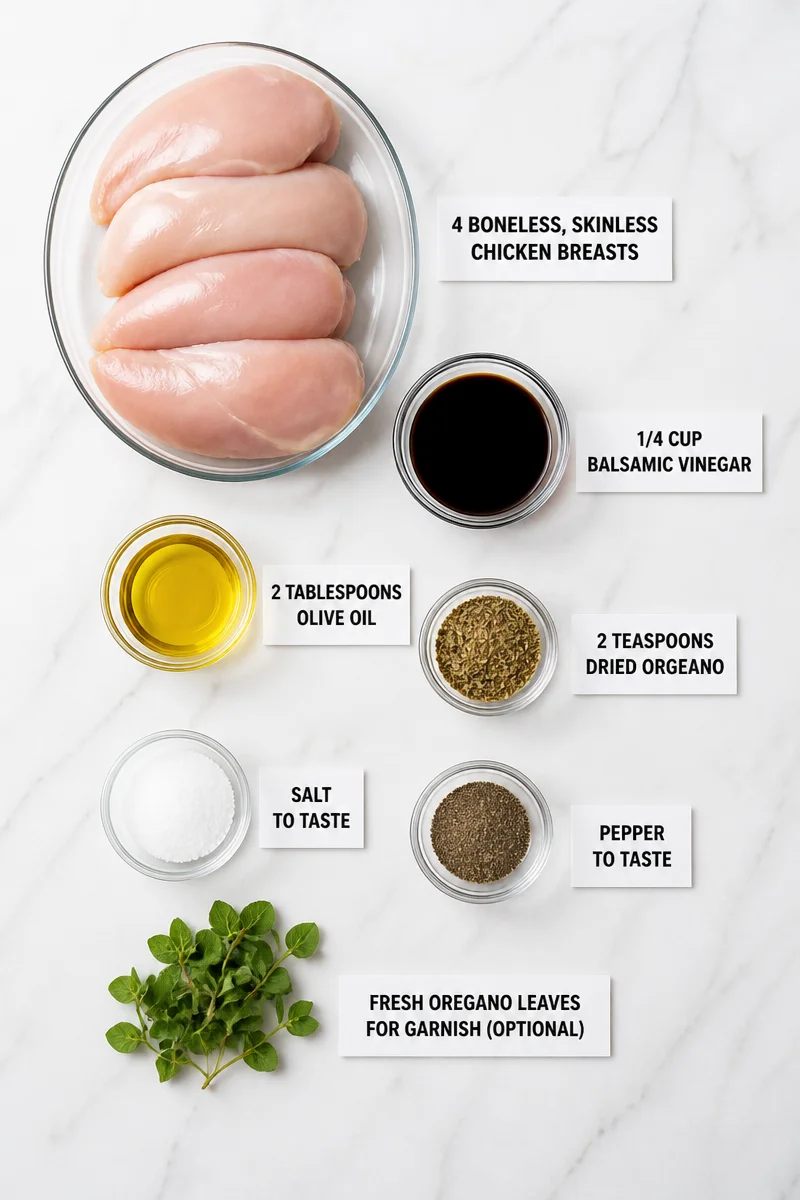 Baked Low Sodium Balsamic Chicken Breast with Oregano