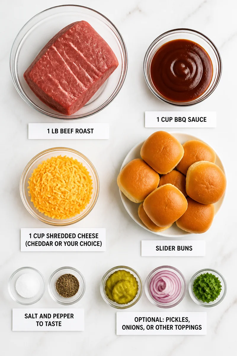 Cheesy BBQ Pulled Beef Slider Sandwich