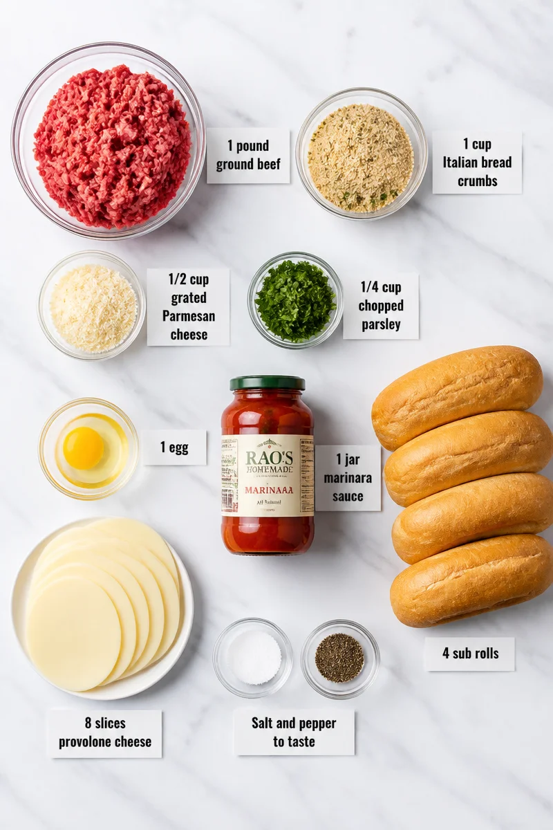 Cheesy Italian Beef Meatball Sub Sandwich