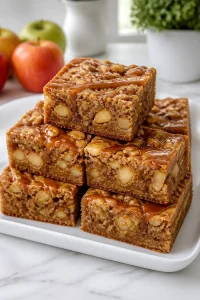 Chewy Caramel Apple Spice Blondie Dessert