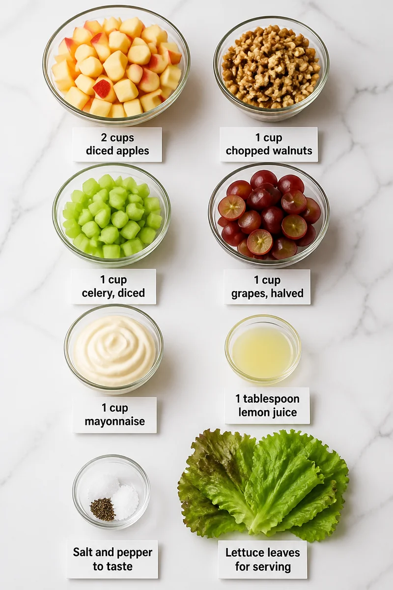 Classic Apple And Walnut Waldorf Salad Bowl
