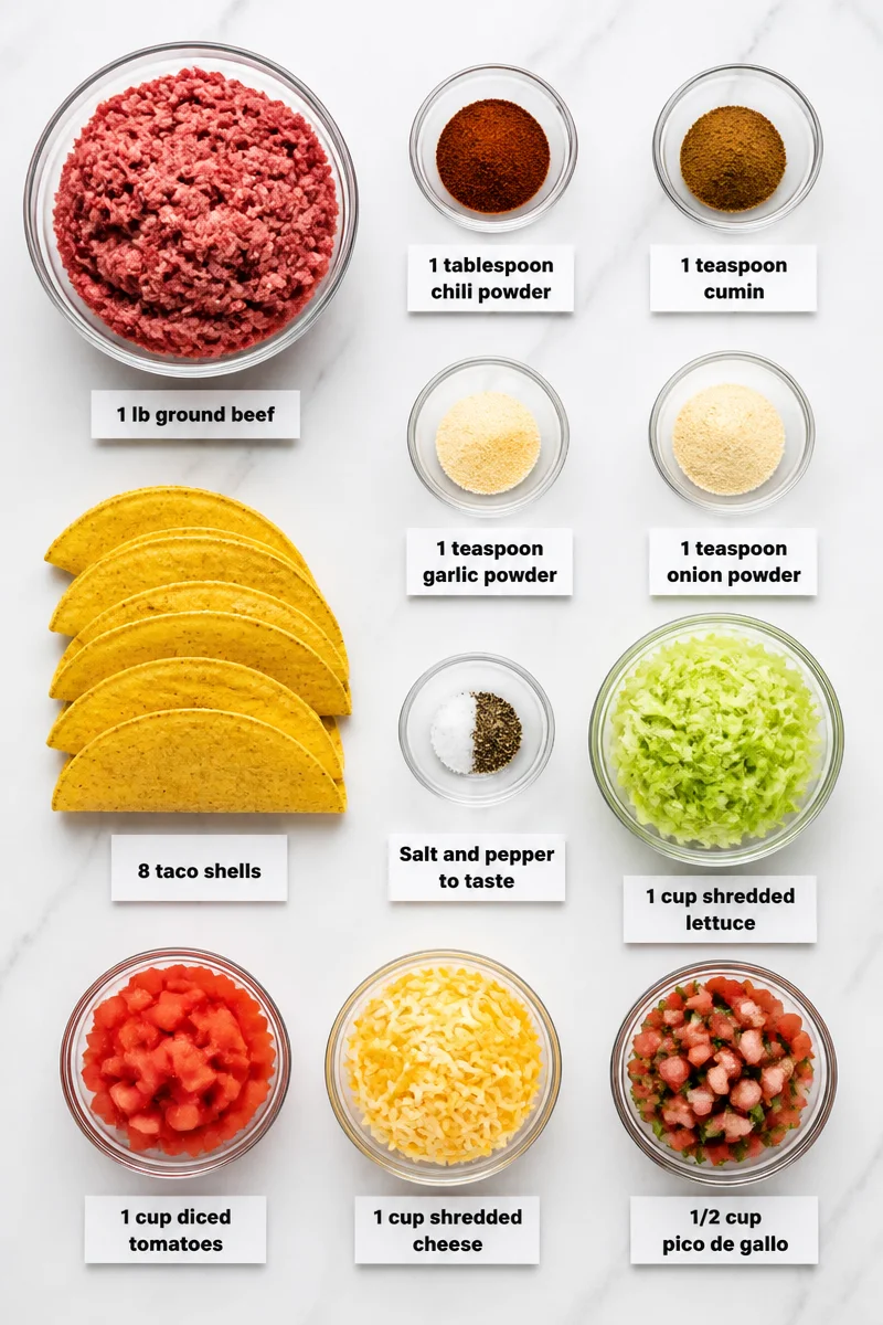 Classic Beef Tacos with Homemade Seasoning and Pico de Gallo
