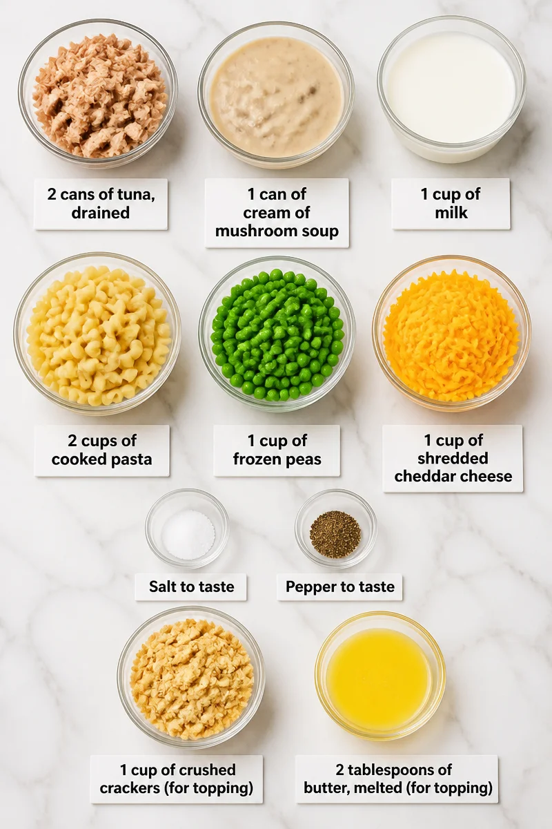 Classic Creamy Tuna Casserole with Crushed Cracker Topping